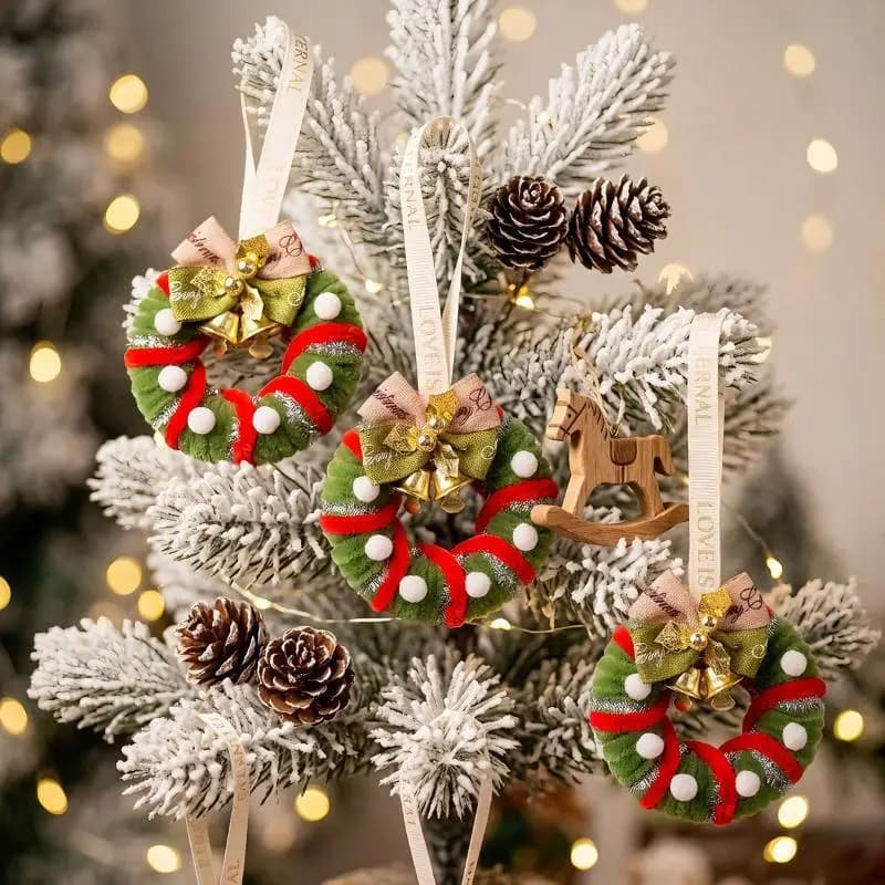 Mini Handmade Christmas Wreath Ornaments