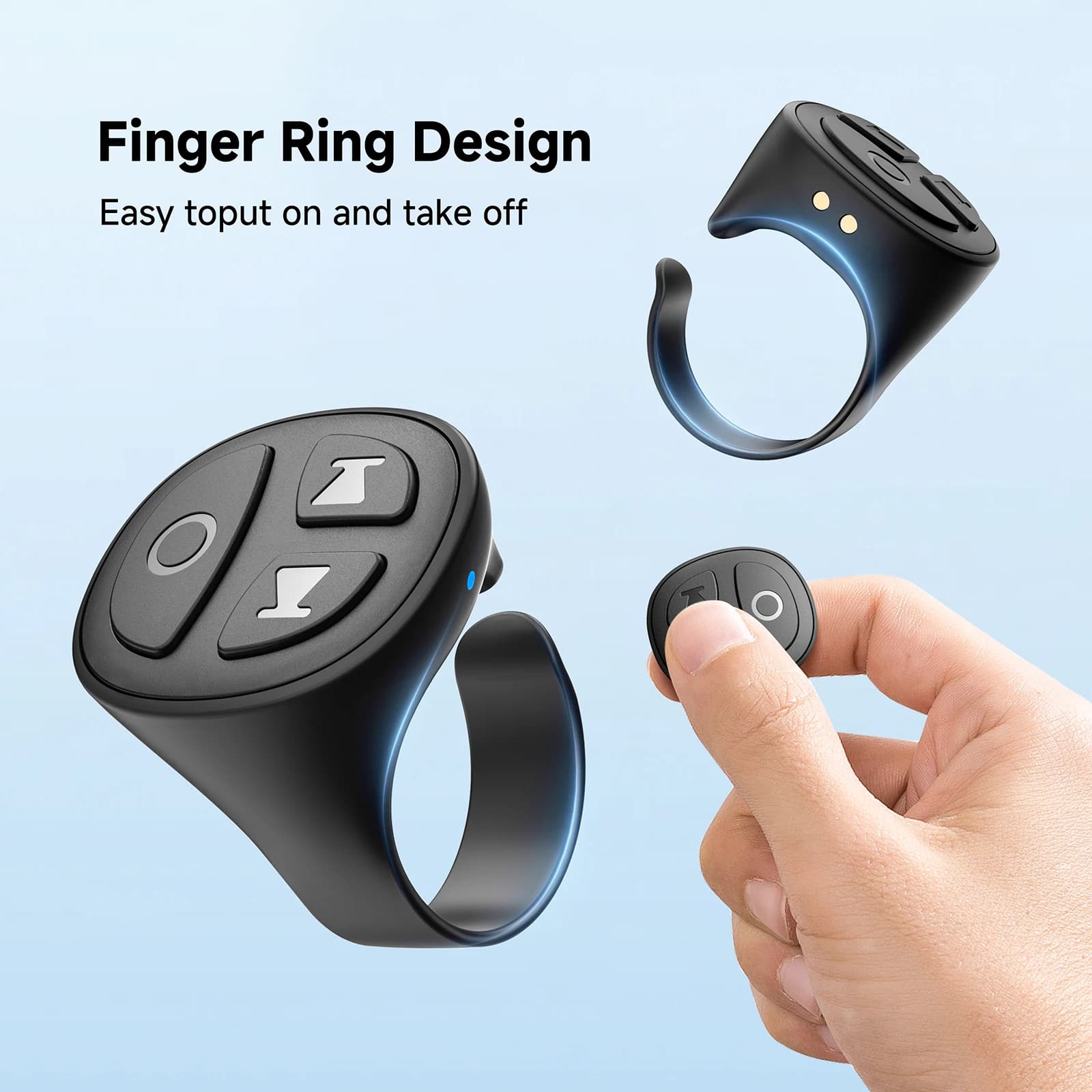 GITFOS Phone Remote Control for TikTok Scroller Ring Bluetooth Page Turning Ring Roller Both Camera Remote Control Function