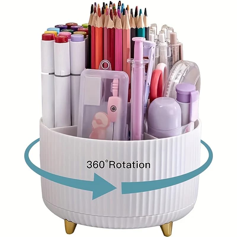 360 Rotating Desktop Pen Holder with 5 Slots