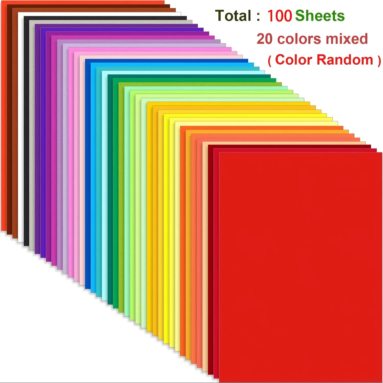 Assorted Color Copy Paper A4 100 Sheets