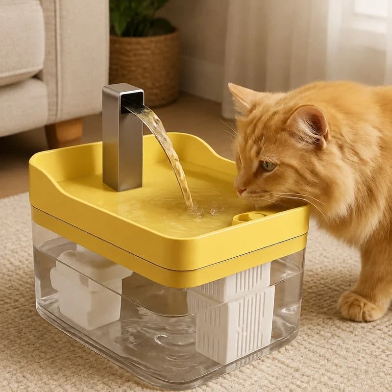 Clear Circulating Cat Water Fountain