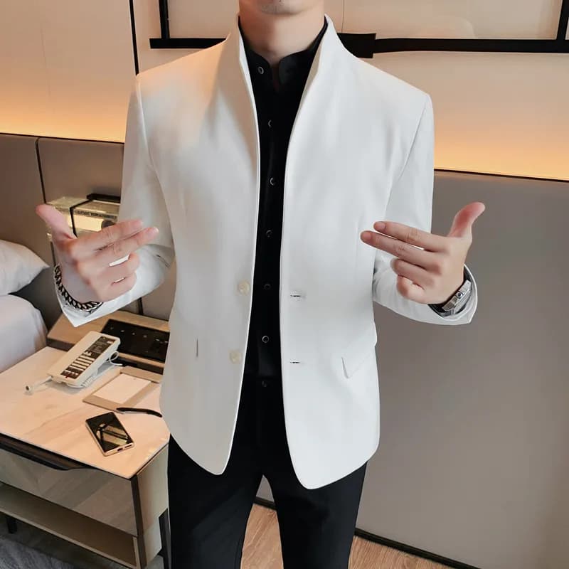 Men's Slim Fit Stand Collar Blazer