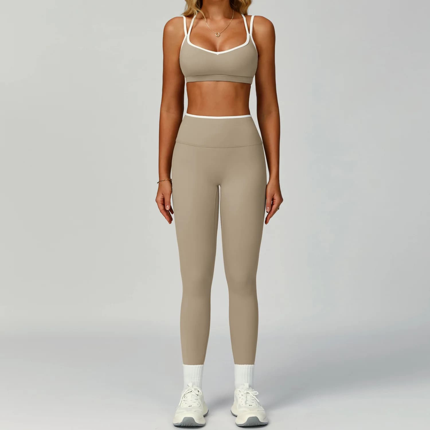 Yoga Sets 2 Pieces Workout Outfits Gym Tracksuit Fitness Sportswear High Waist Leggings Sports Bra Athletic Wear Women Clothes