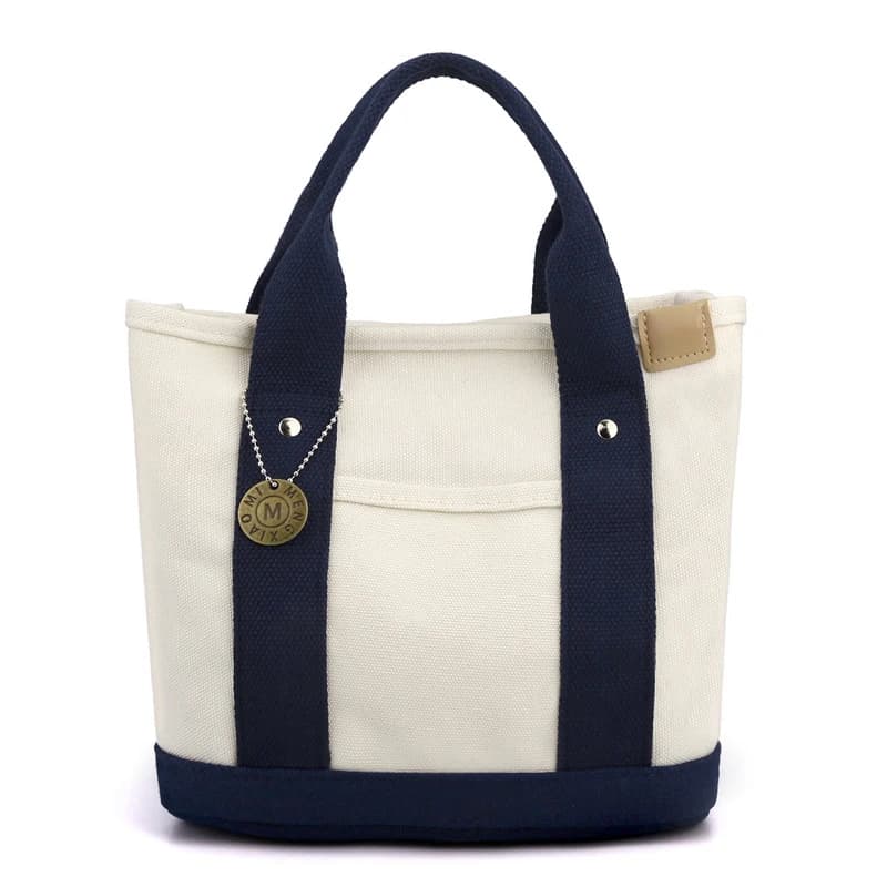 Canvas Lunch Tote Bag with Multiple Compartments