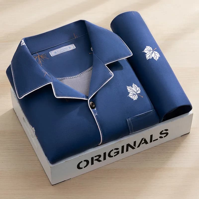 Men's Cotton Long-Sleeve Sleepwear Set