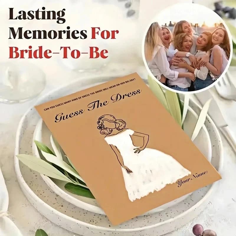 Bridal Shower Dress Guessing Game Cards Set
