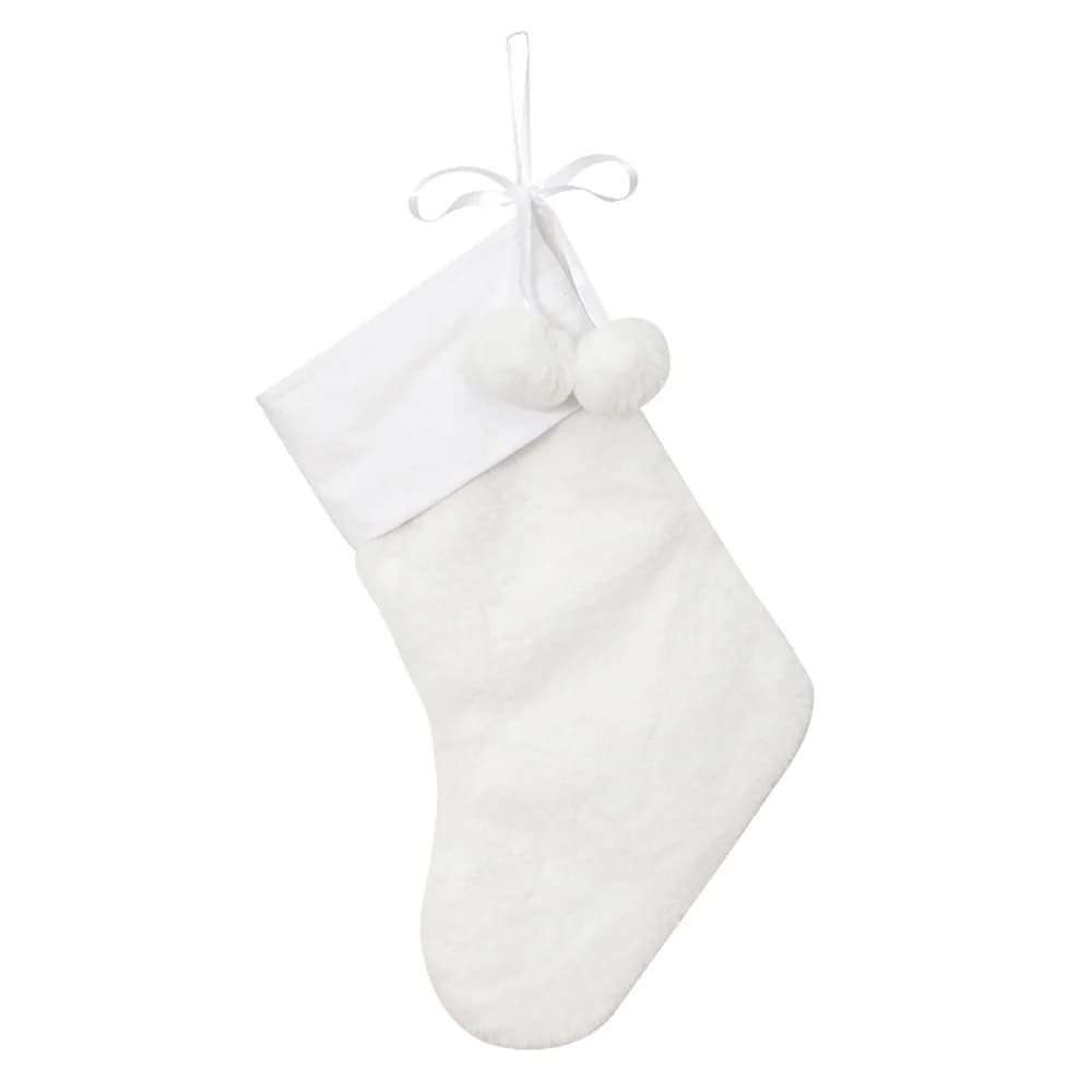 Plush Christmas Stocking Canvas Cuff Decorations