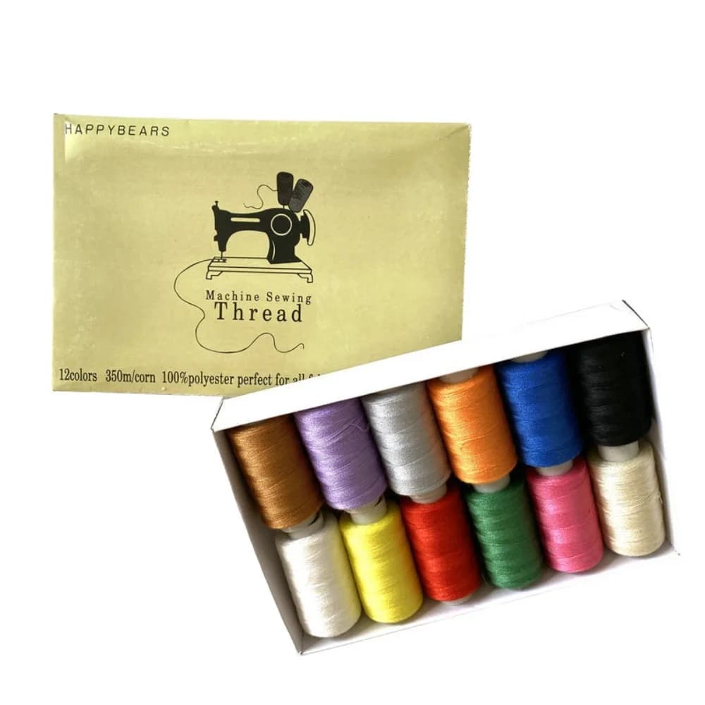 12 Color Polyester Sewing Thread Set