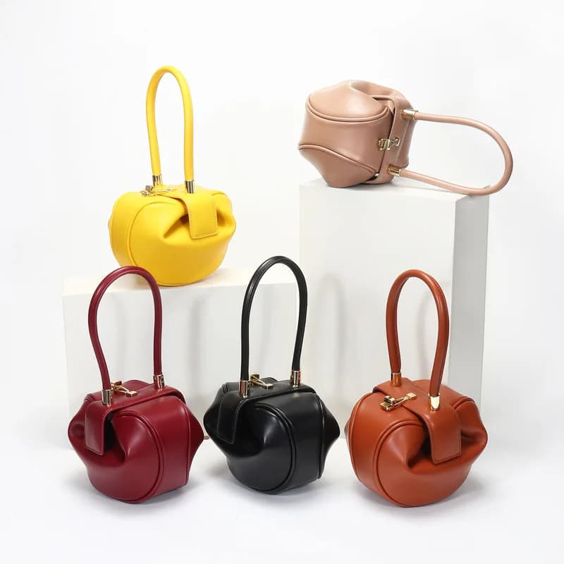 Luxury Designer Round Shoulder Bag PU Leather