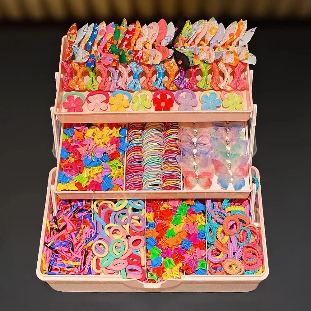 555 Sets of colorful Hair Accessories, Perfect for Girls’ Everyday Outfits and Festive Gatherings.