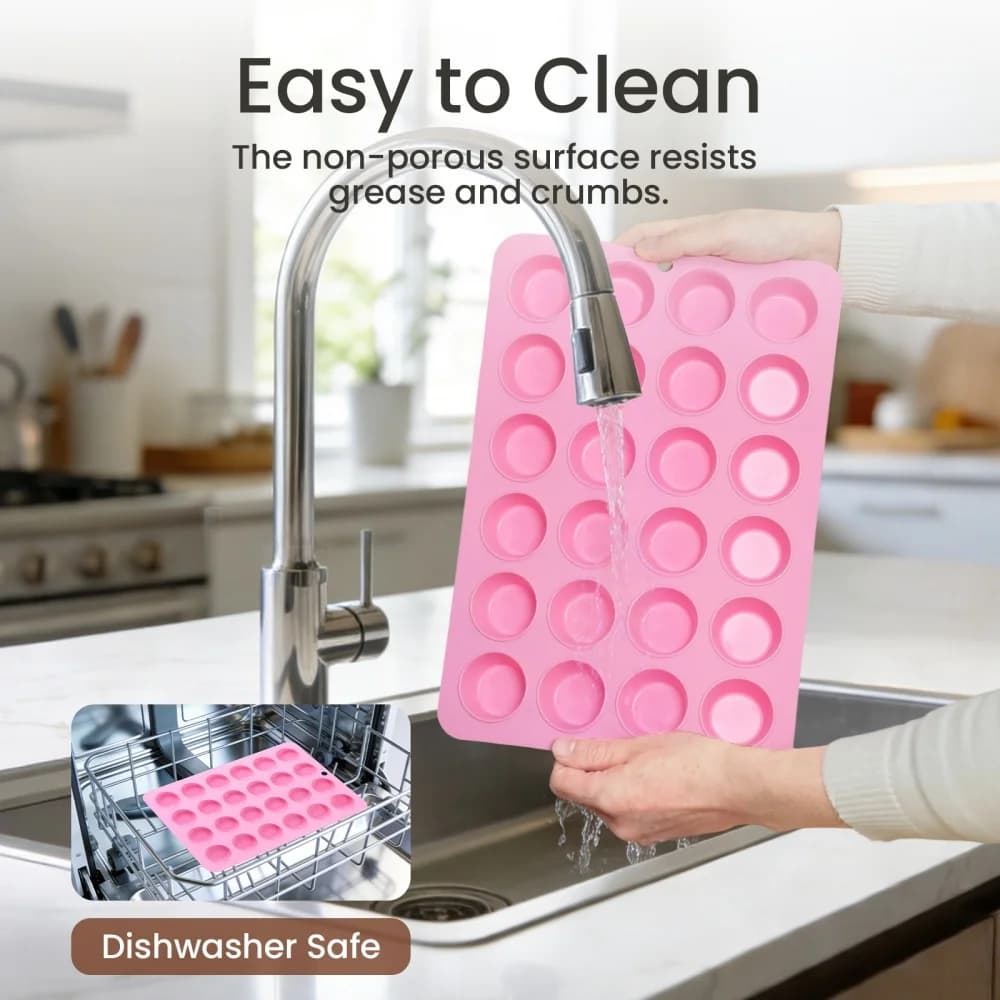 24-Hole Mini Muffin Silicone Baking Pan