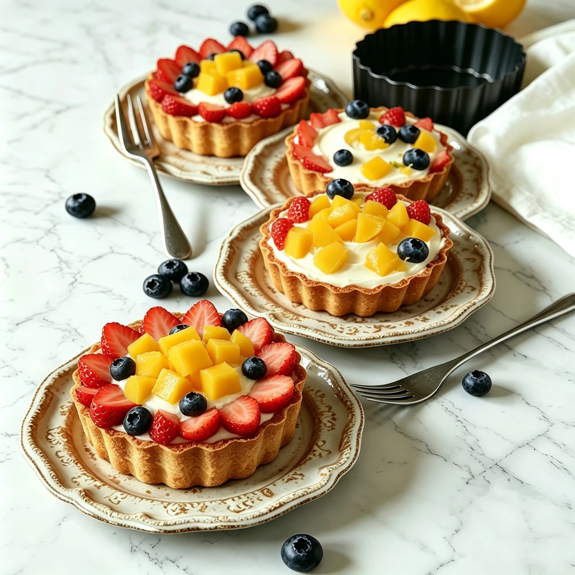 Mini Tart Pans with Deep Fixed Bottom