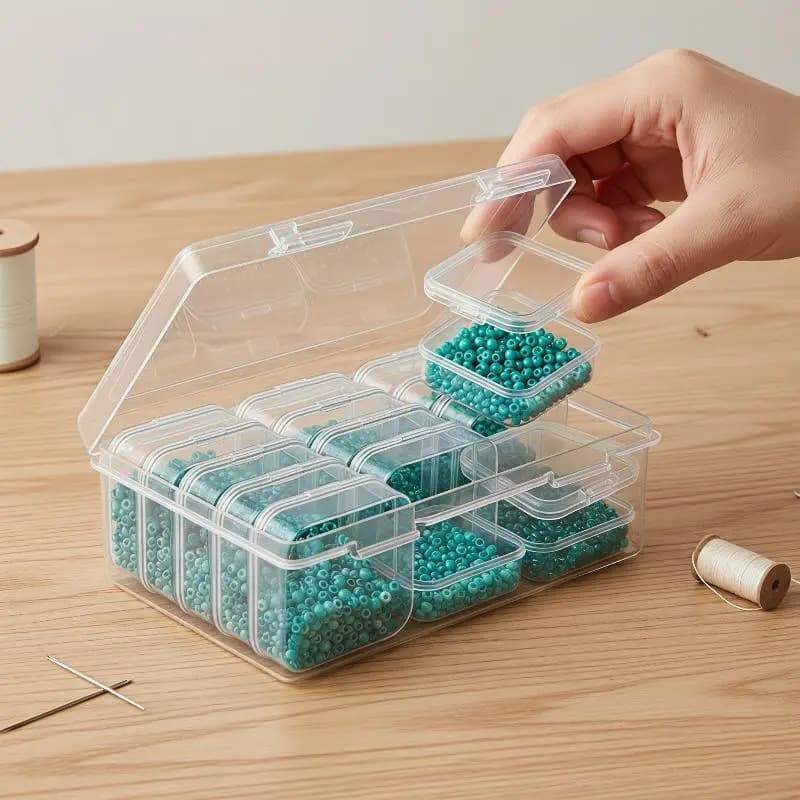 Clear Compartment Storage Organizer Box