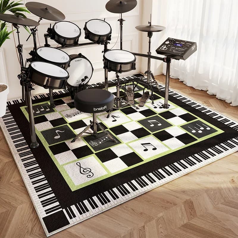 Modern Abstract Music Symbol Area Rug