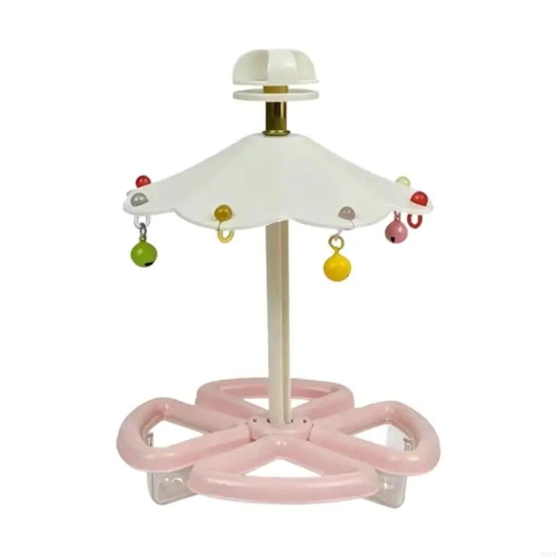 Rotating Bird Perch Stand with Feeder Cups