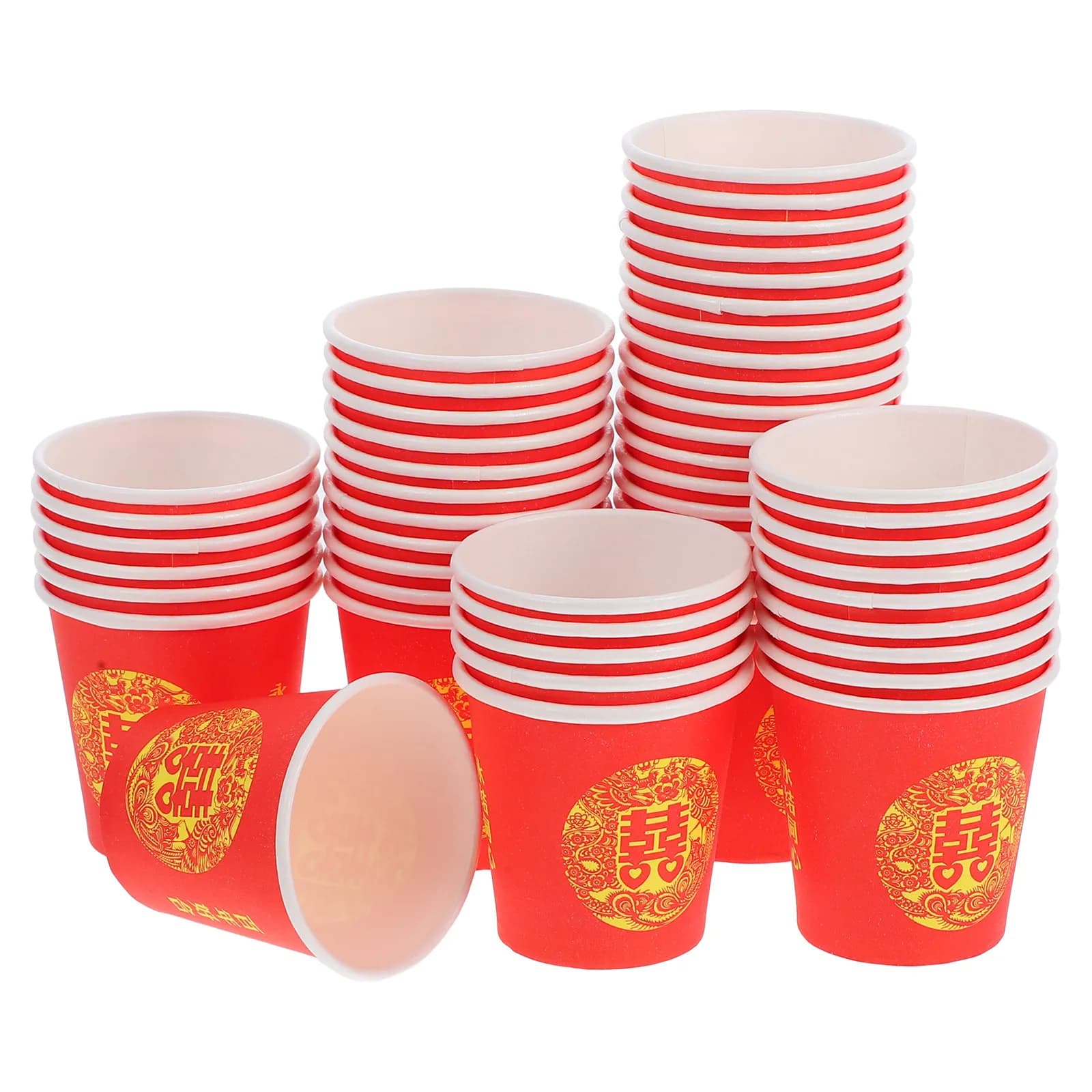 Red Double Happiness Wedding Paper Cups