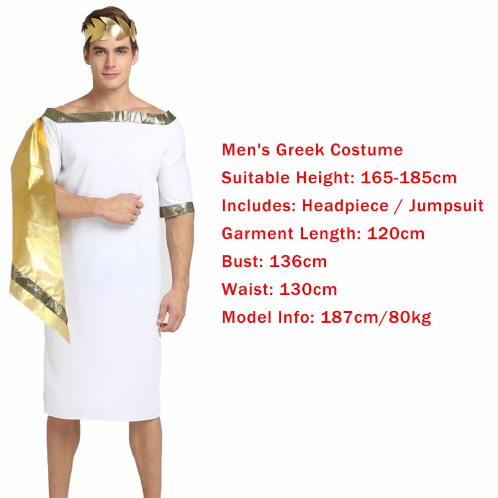 Men's Ancient Greek Roman Off-Shoulder Robe Costume