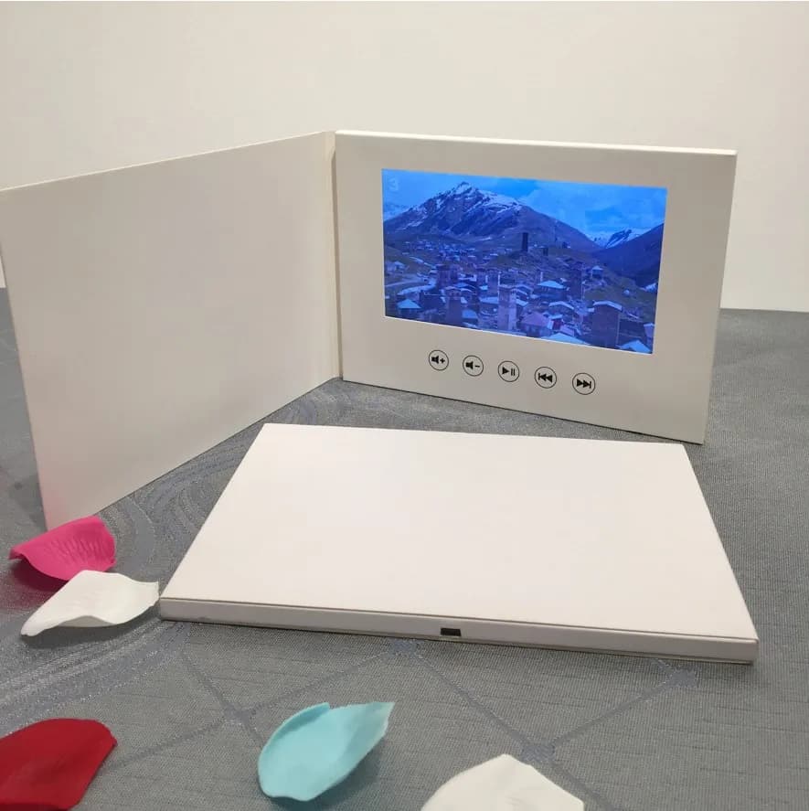 Valentine Wedding Gift 10.1 inch 4GB White Video Card Folleto De Video LCD Invite DIY Paper Digital Frame USB Upload Video