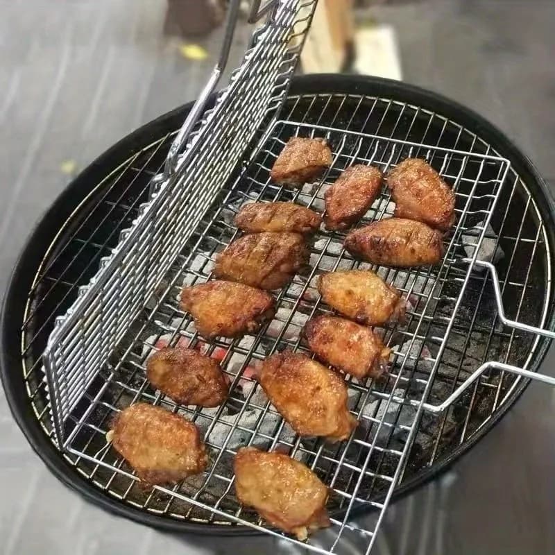 Large Folding BBQ Grill Basket with Handle