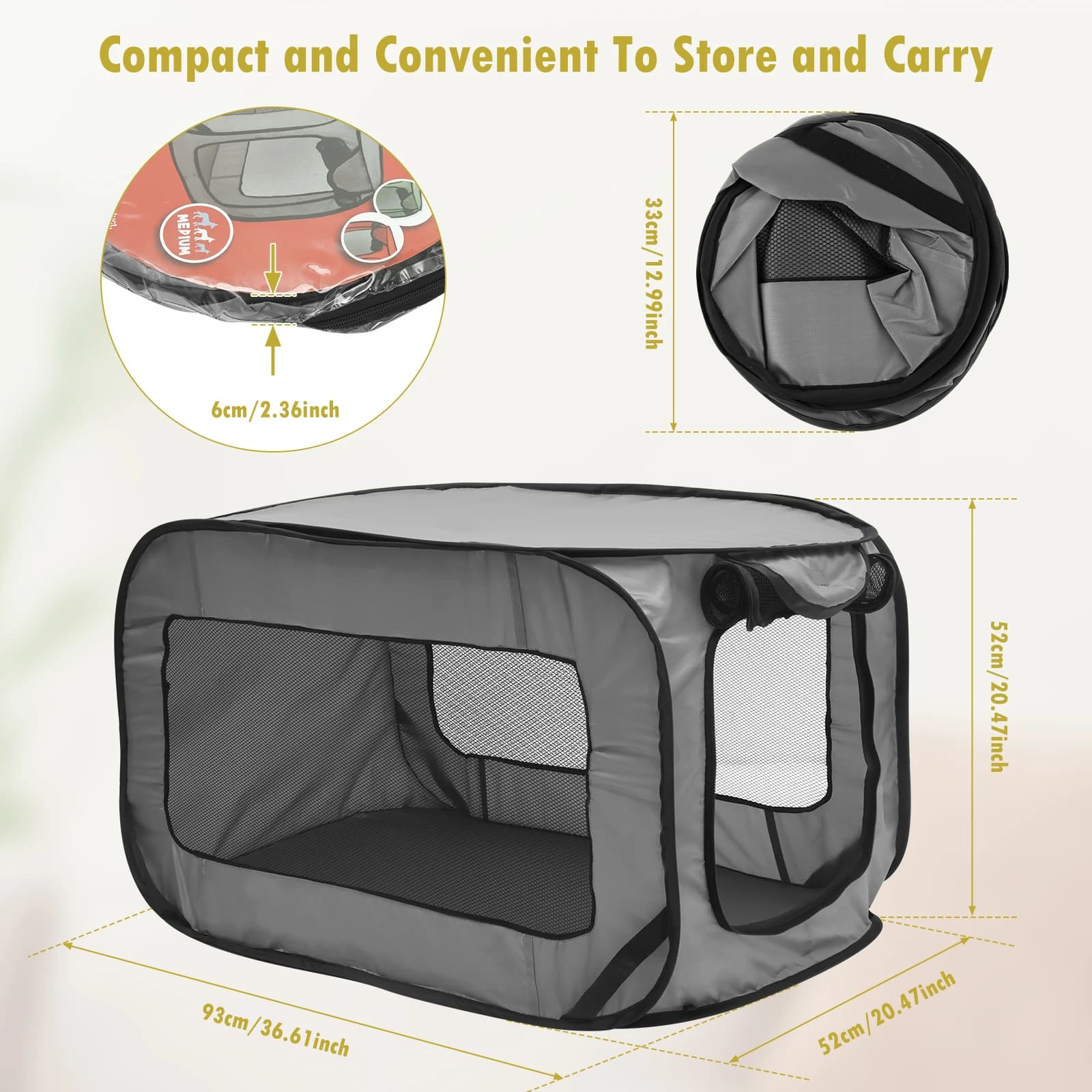 Foldable Pop-Up Dog Travel Crate