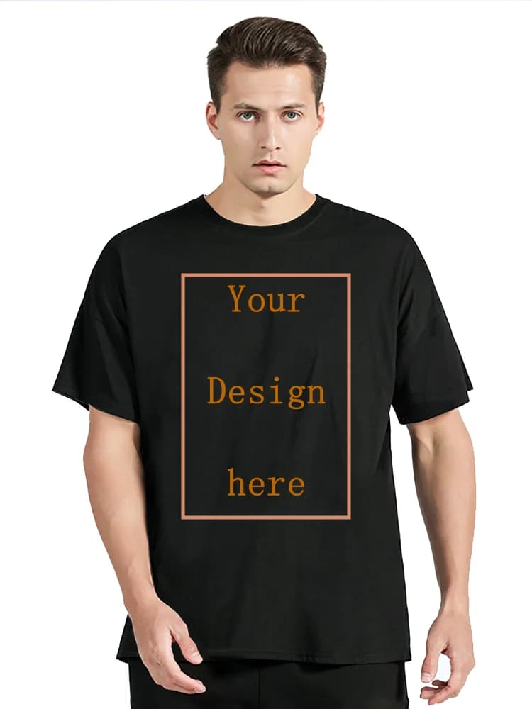 Men's Cotton T-shirt Personalized Your Design Here Custom Text Tshirt for Men Add Your Own Design Fashion T Shirt Men Clothing