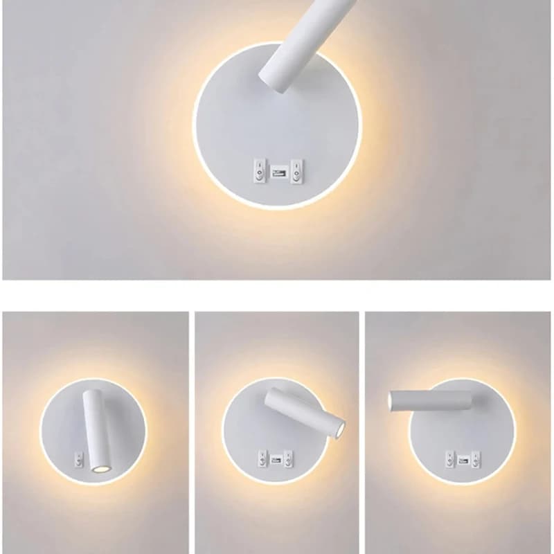 LED Bedside Wall Lamp with USB Port