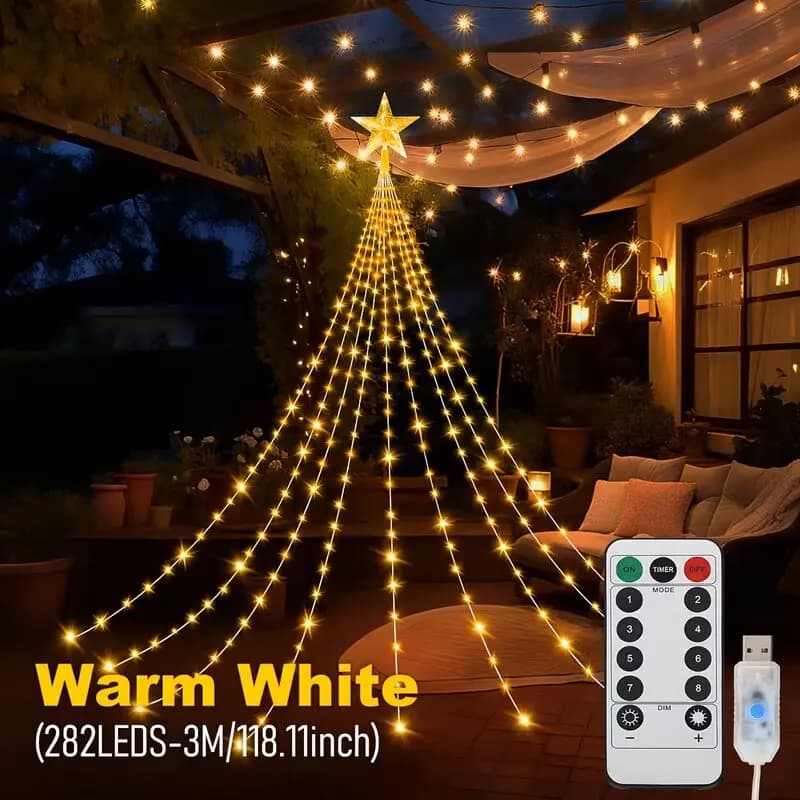Christmas Tree Waterfall String Lights