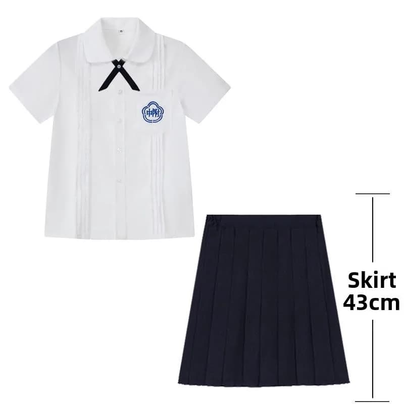 White JK School Uniform Shirt Set