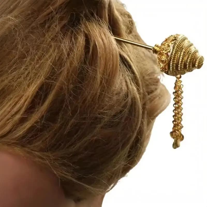 Ancient Style Metal Hair Stick Tassel Headwear