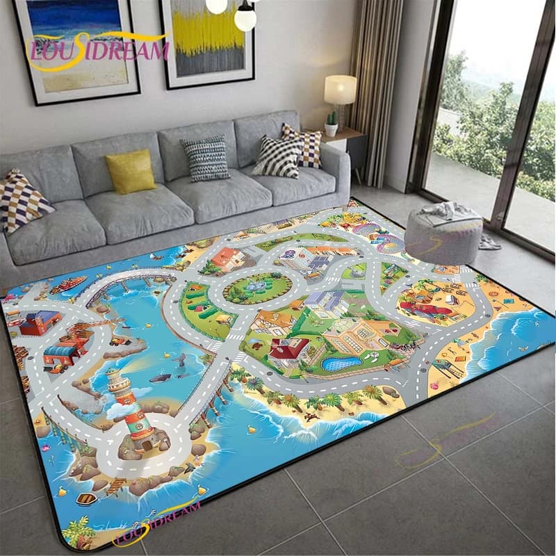 Road Traffic Non-Slip Area Rug