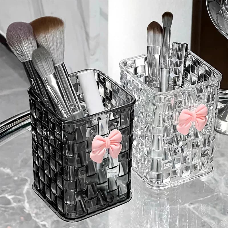 Desktop Pen Holder With Bow Decoration