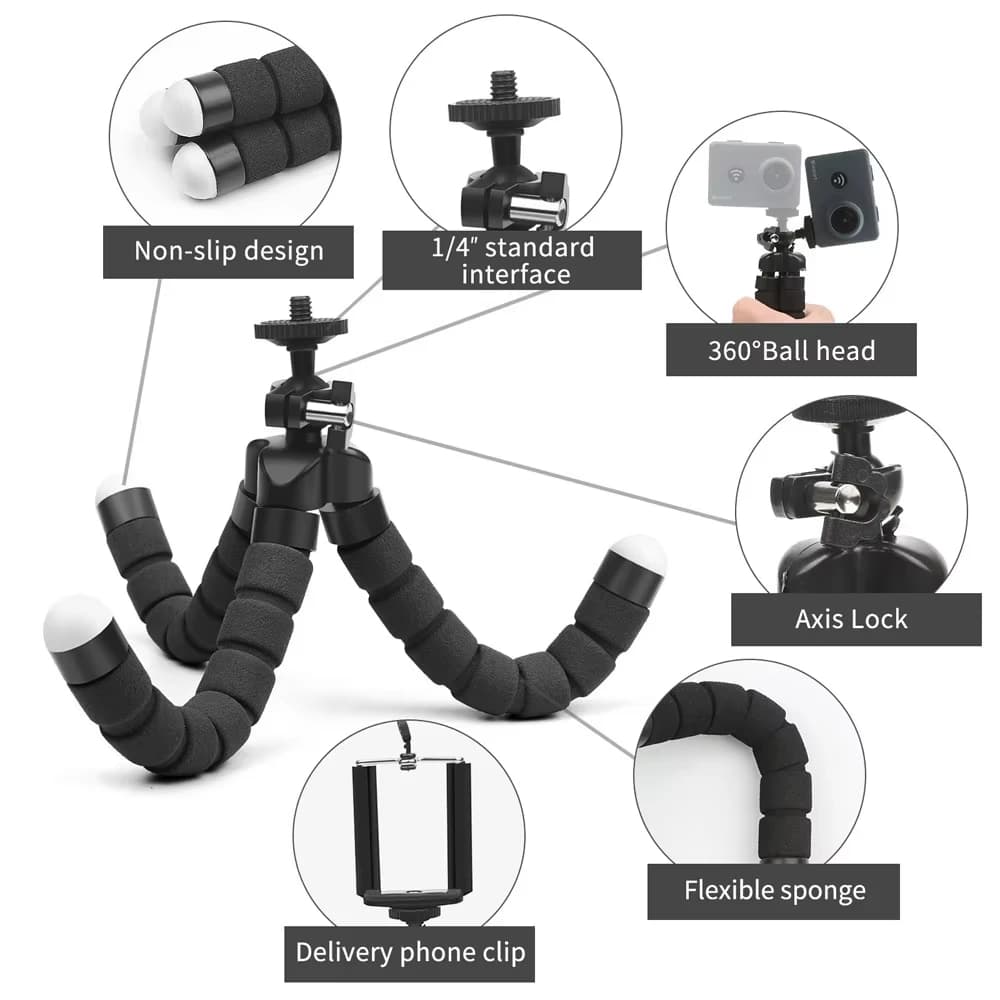 Flexible Mini Tripod Phone Holder