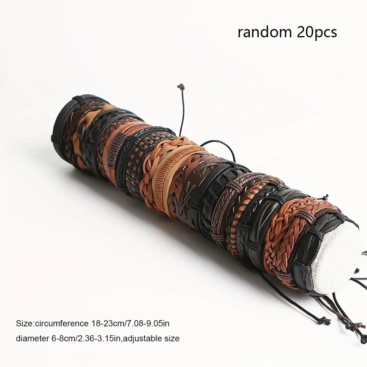 Braided Leather Bracelets with Wood Beads