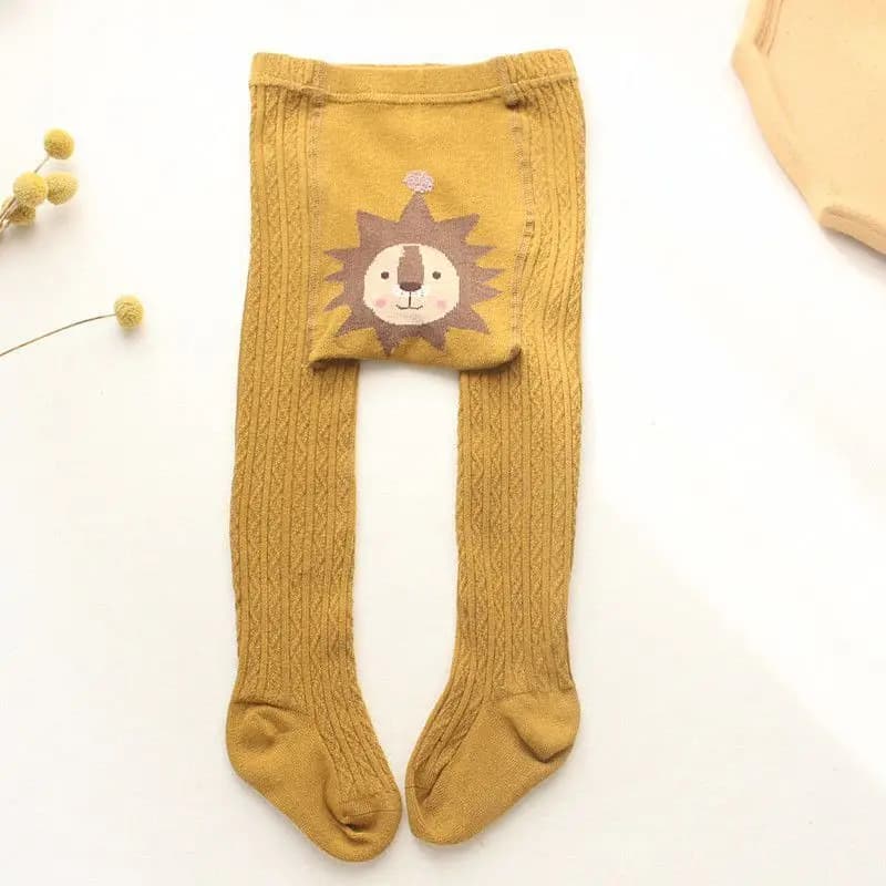 Baby Cotton Tights with Animal Patterns
