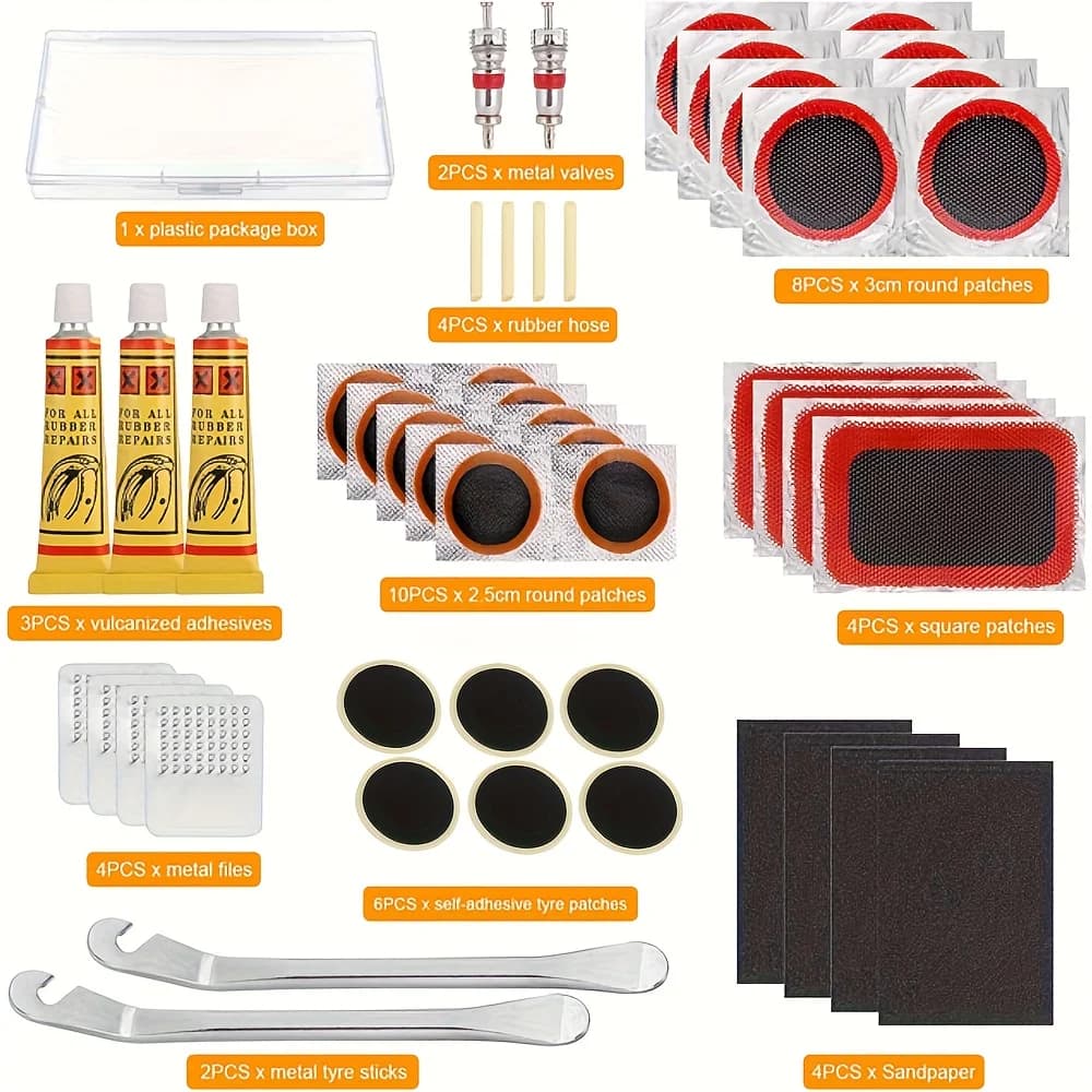 Bike Tire Repair Kit with Patches and Levers