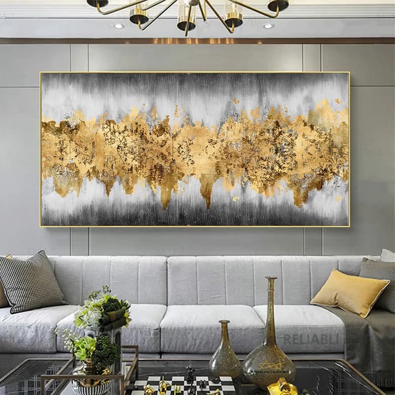 Wall Painting Abstract Golden Art Wall Pictures For Living Room Canvas Painting Home Decor Posters And Prints Vintage Cuadros