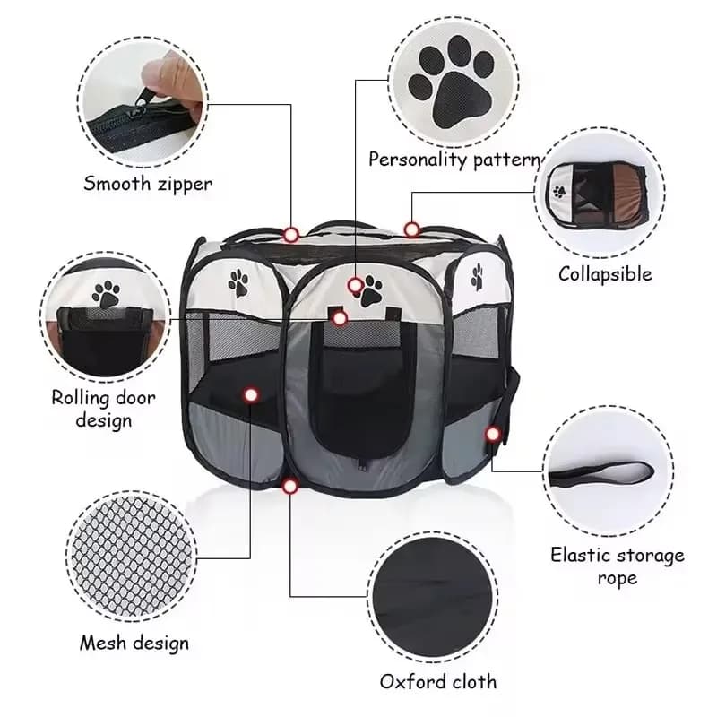 Octagonal Portable Pet Kennel