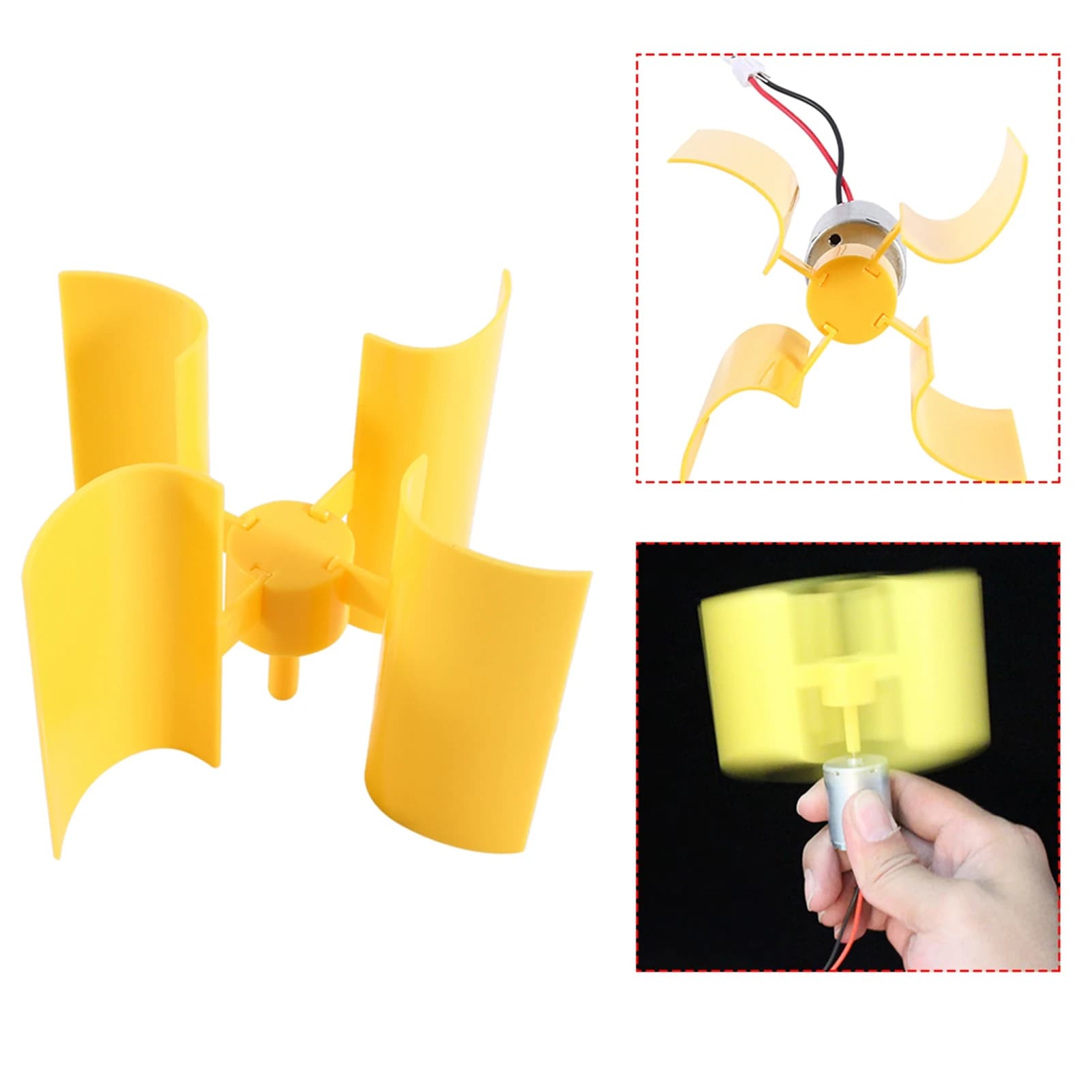 Electricity Generator DIY Kit Small Motor Vertical Wind Turbines Blades Breeze Wind Energy Vertical Wind Generator Science Model