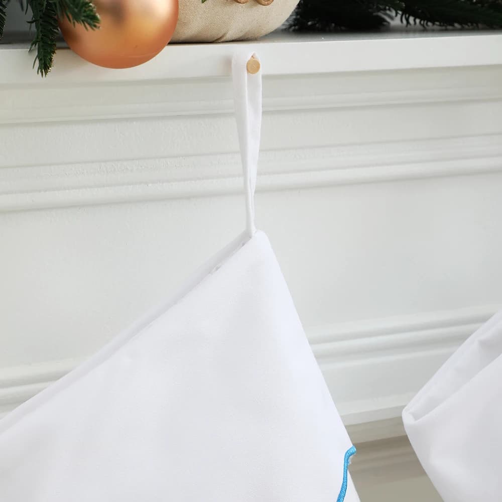 Christmas Stocking with Embroidered Scallop Cuff
