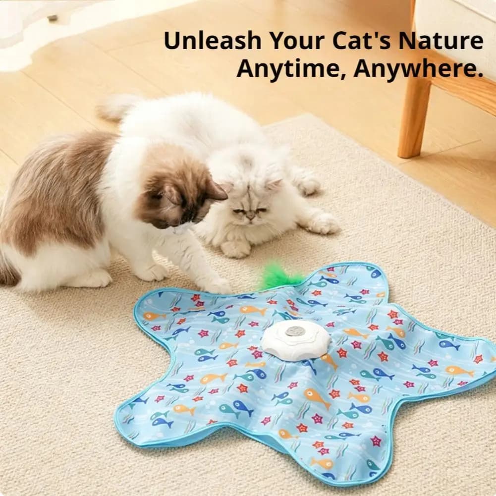 Cat Hunting Carpet, Teasing Stick, Five Pointed Star Toy, Automatic Rotating Wheel, Self Hi, Hiding Hood, Interactive Cat Toy