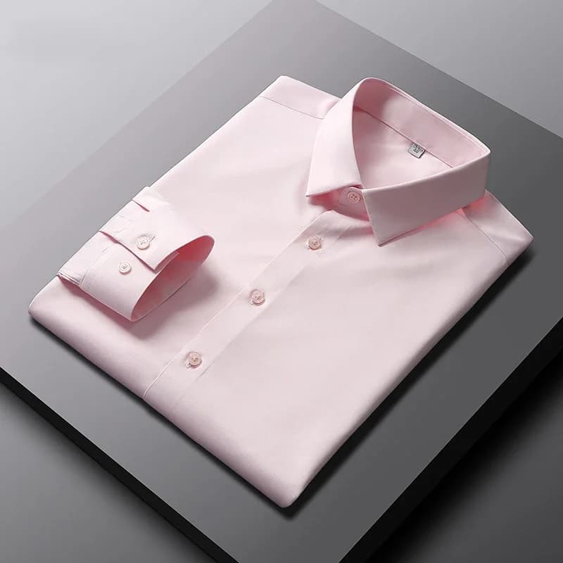 Men's Long Sleeve Wrinkle Resistant Solid Shirt
