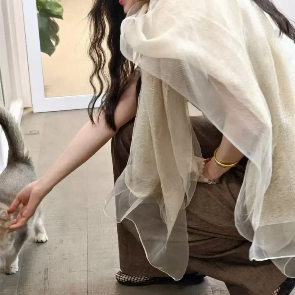 Mulberry Silk Blend Double Layer Scarf