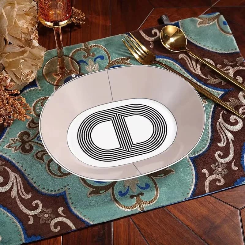 Ceramic Bone China Oval Condiment Plate Set
