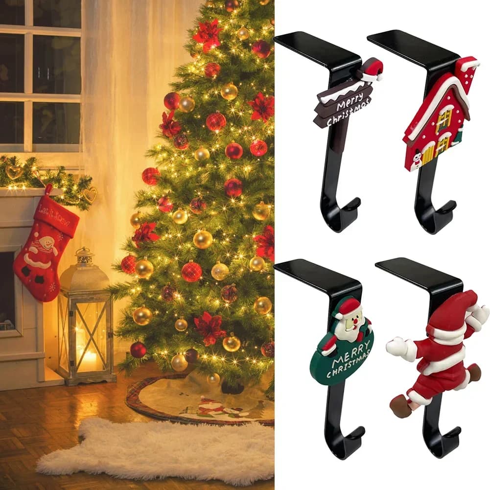 Metal Christmas Stocking Mantel Holder