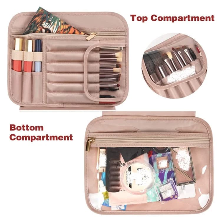 Toiletry Bag Travel Bag with Hanging Hook, Water-resistant Makeup Cosmetic Bag Travel Organizer for Accessories, Shampoo,