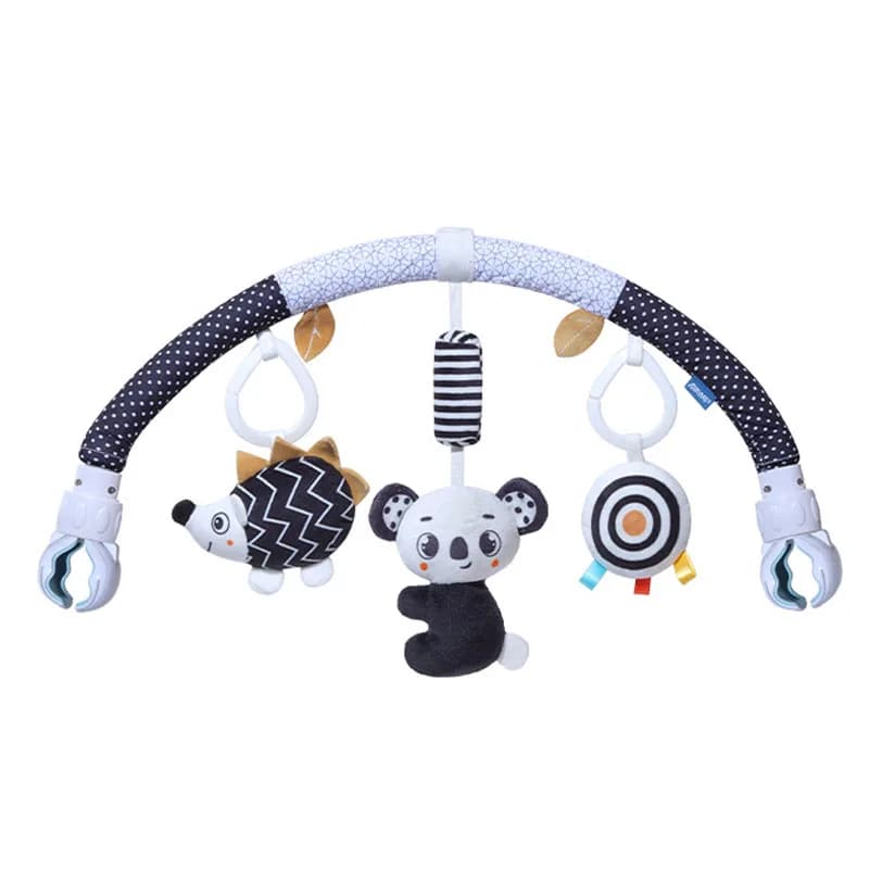 Infant Baby Stroller Arch Toy Play Bell Fun Newborns Sensory Activity Adjustable for Bouncers and Car Safe Seat Bed Hanging Toys