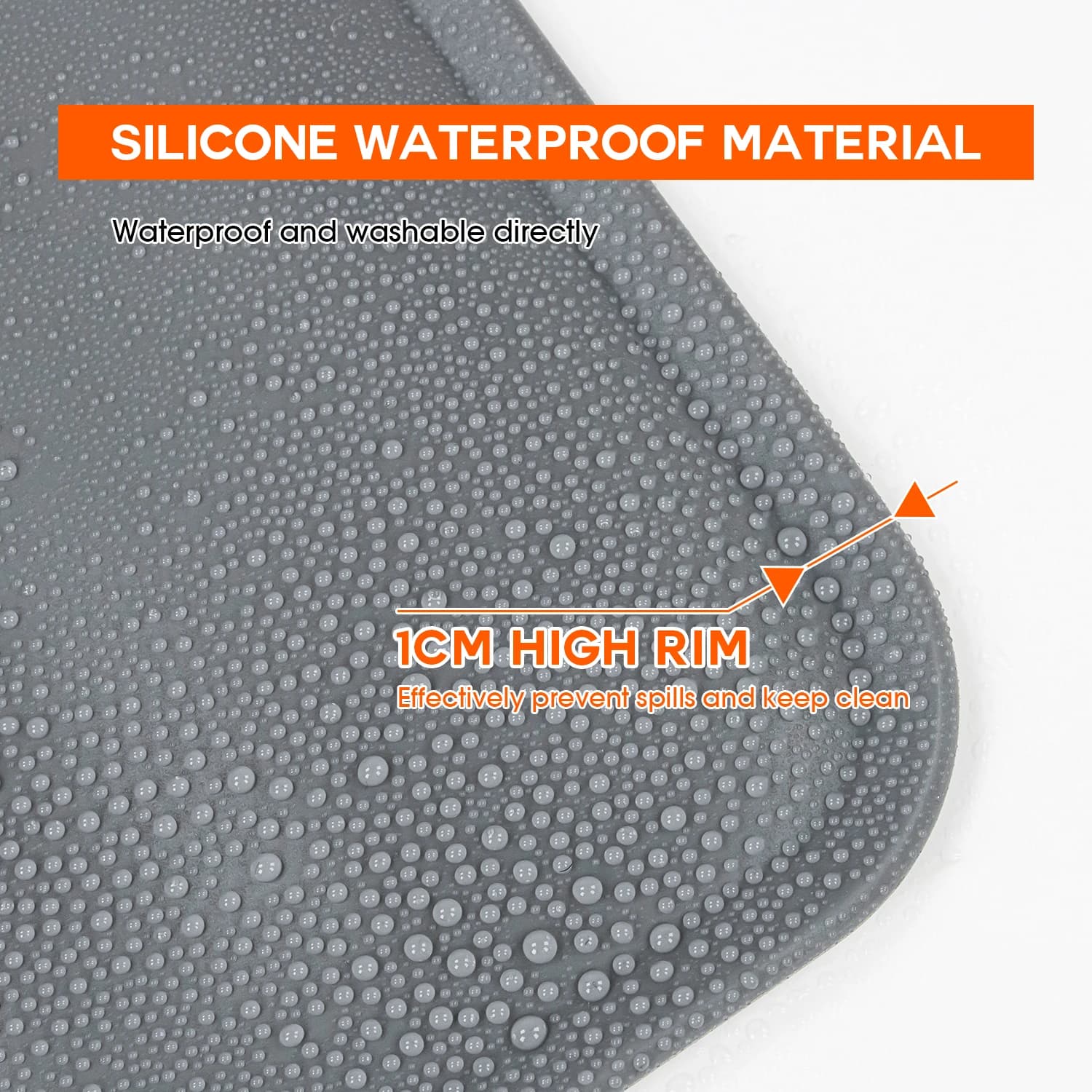 Waterproof Pet Feeding Mat with High Lips