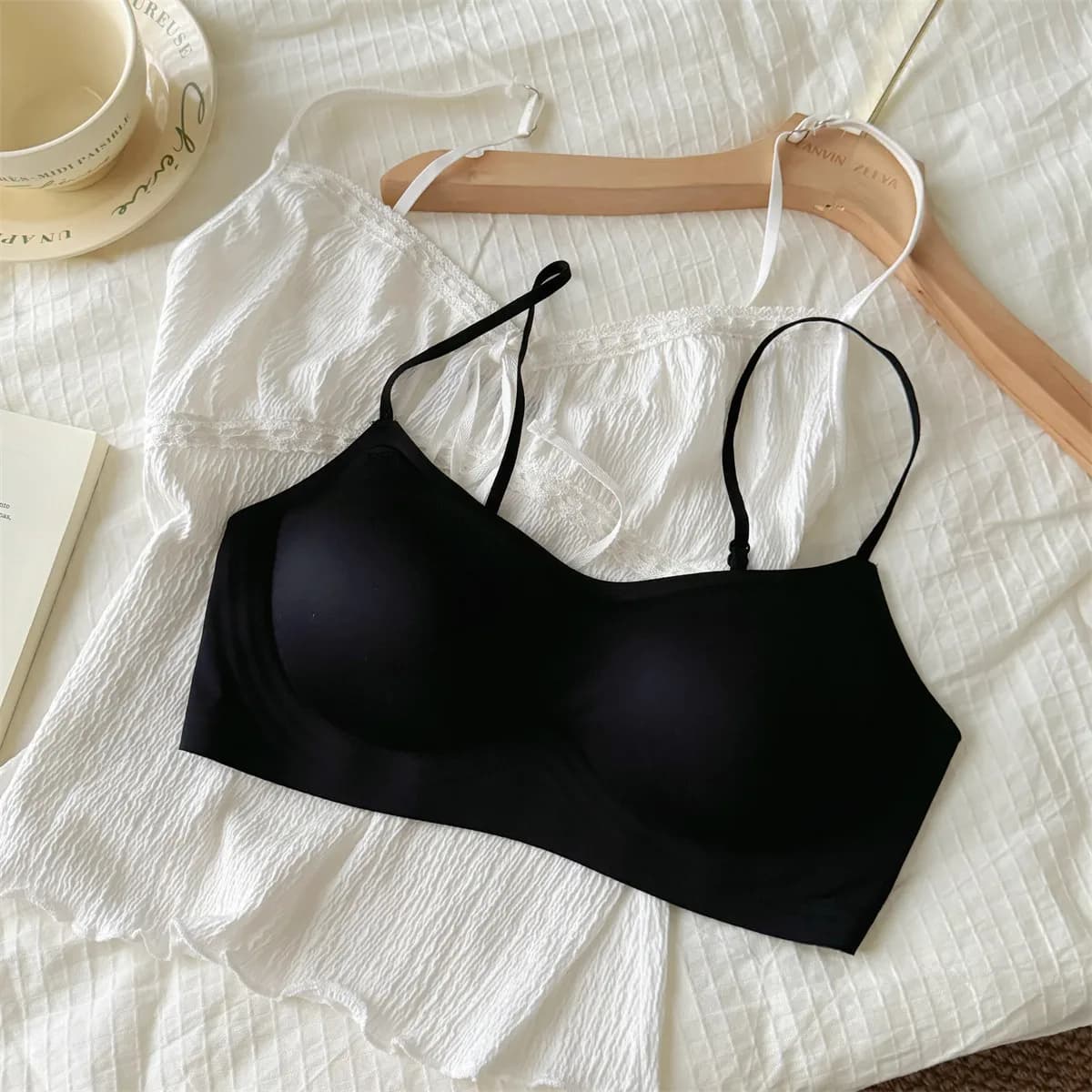 Seamless Low Neckline Bra with Thin Straps