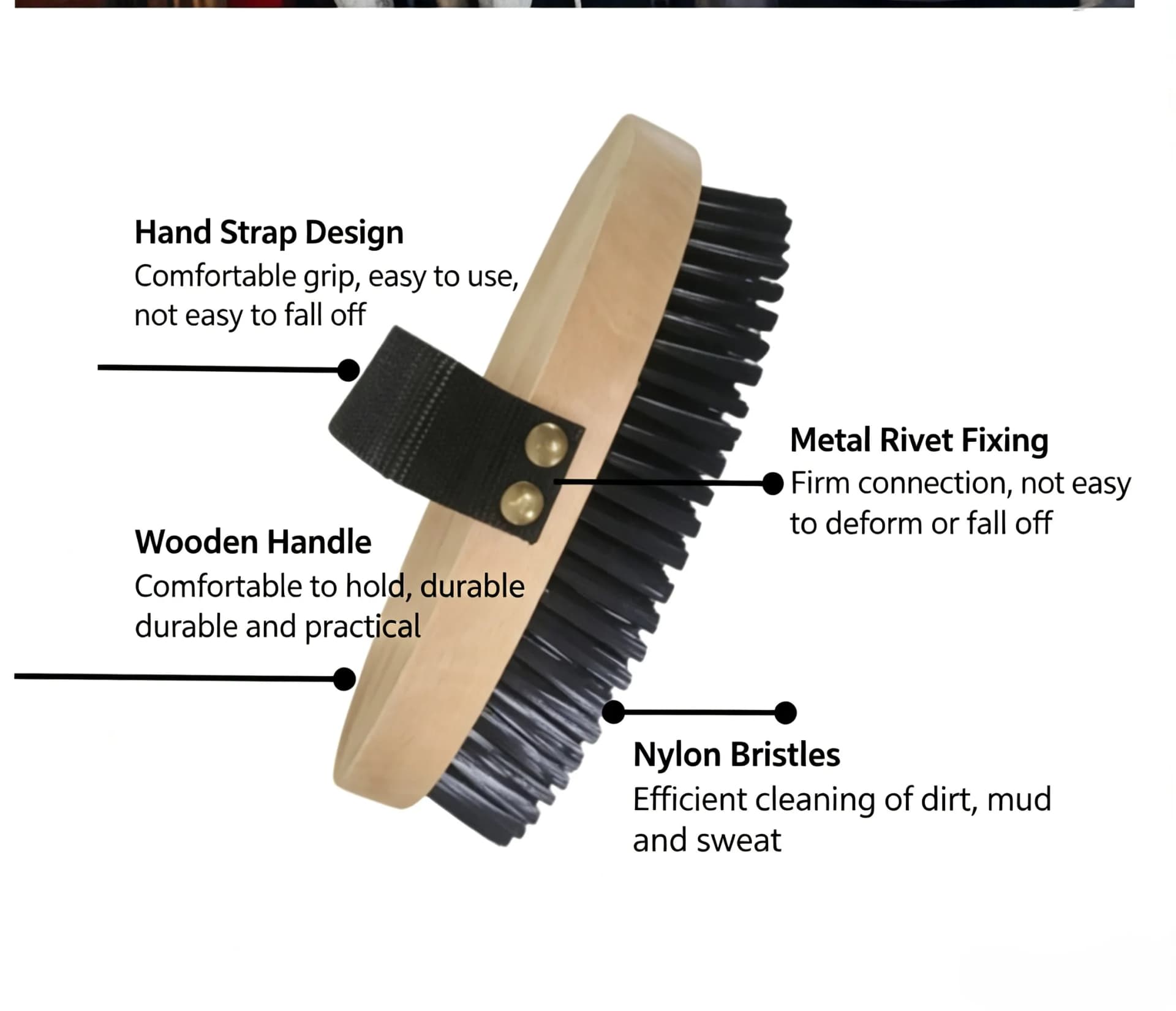 Wooden Horse Grooming Brush