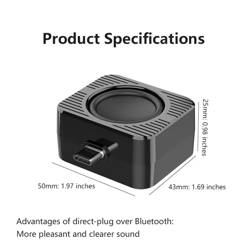 Type-C Rechargeable Compact External Speaker